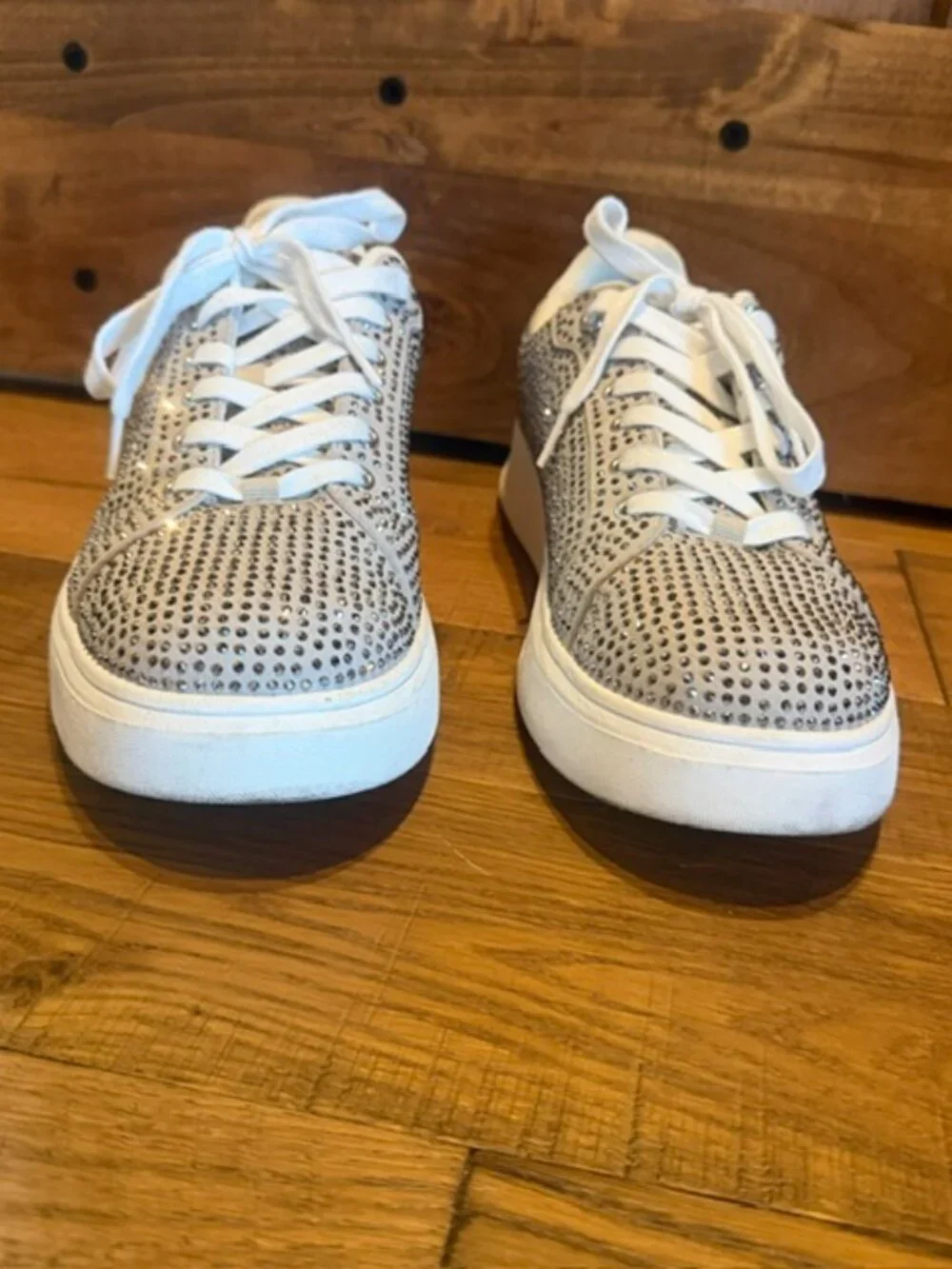 Steve Madden Rodman Rhinestone Sneakers Men’s Size 12 Silver Black